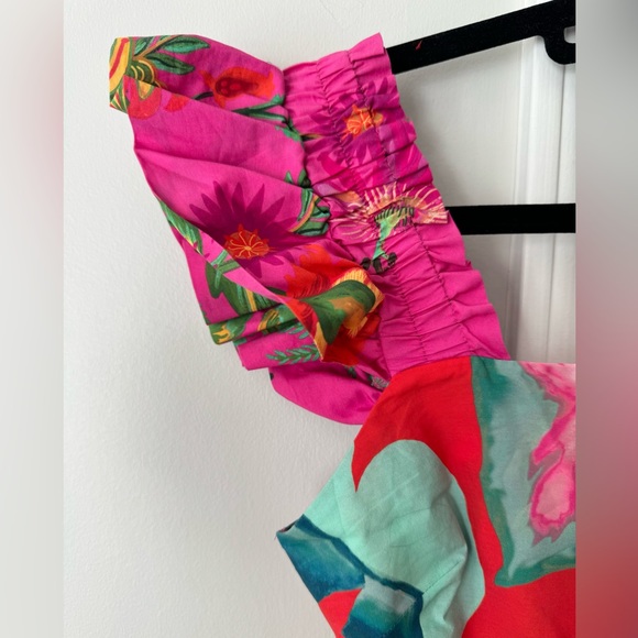 Farm Rio Foliage Mix Cotton Mini Dress, Size XS - Picture 9 of 16